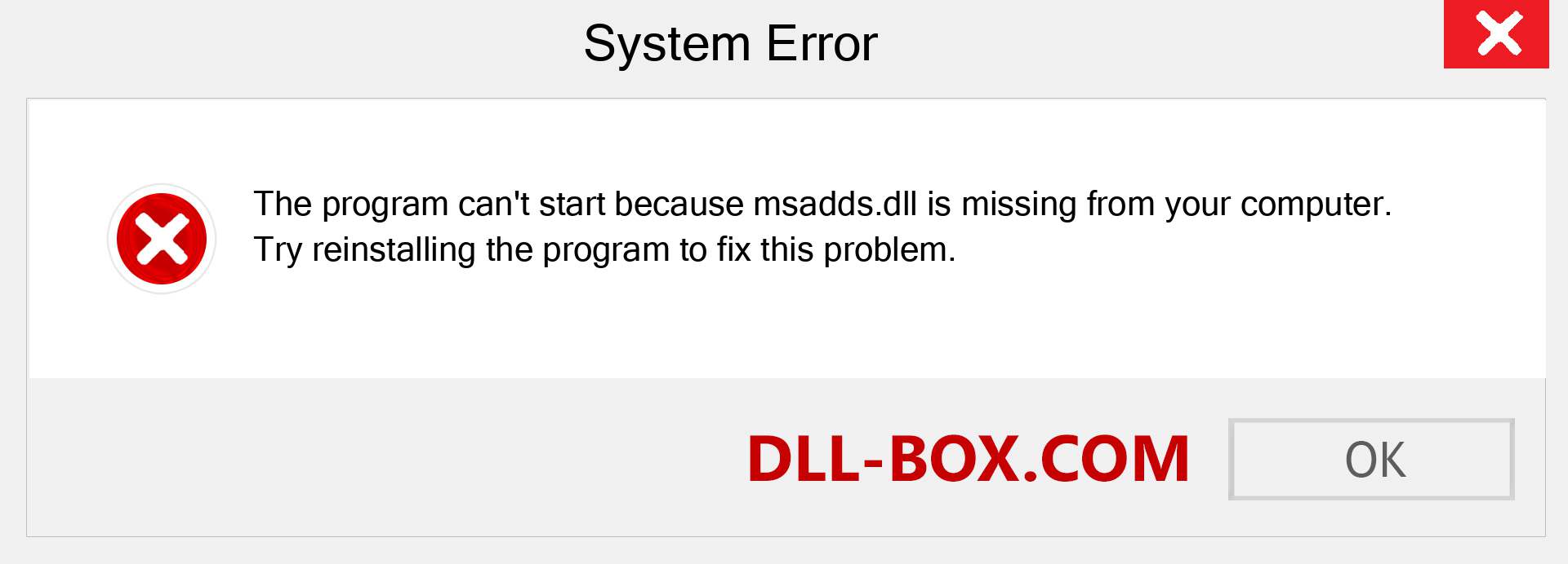  msadds.dll file is missing?. Download for Windows 7, 8, 10 - Fix  msadds dll Missing Error on Windows, photos, images